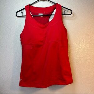 Athleta Tennis PR Tank 2 Red Racerback Mesh Tank Top Size Medium